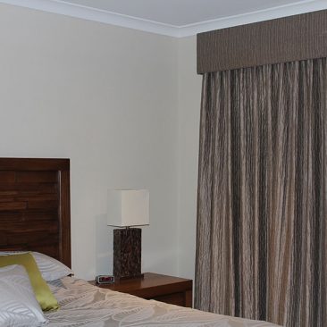 drapes and pelmets for a bedroom